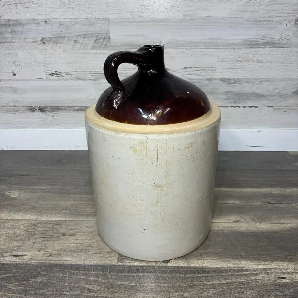 Vintage Western Stoneware 5 Gallon Two Tone Crock Jug